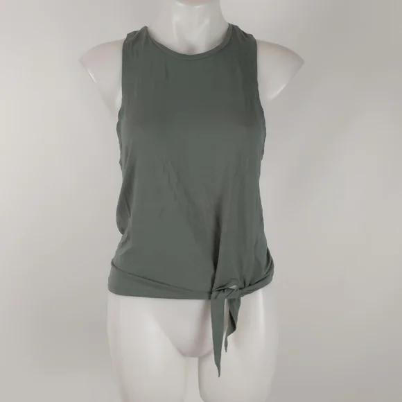 Rockwear Women's Top Size 8 Green Sleeveless Racerback Tie Waist Activewear - Picture 2 of 12